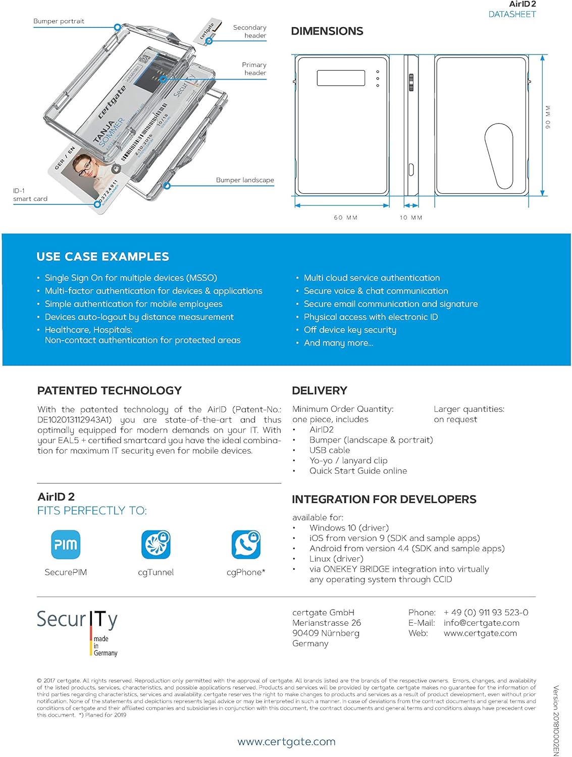 AirID 2 Bluetooth Contact Smart Card Reader